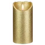 Northlight 6" LED Gold Glitter Flameless Christmas Decor Candle