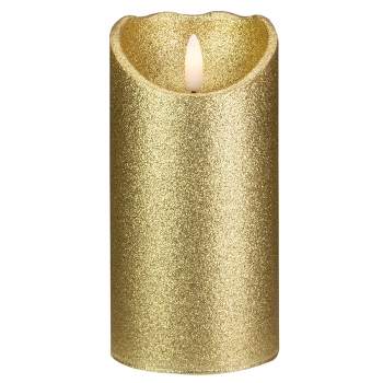 Northlight 6" LED Gold Glitter Flameless Christmas Decor Candle