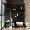 FUFU&GAGA Black Multifunctional Cat Cabinet with Cat Climbing Shelf, Tempered Glass Door Design, Creating a Comfortable Space and Tidy Home for Cats - 4 of 4