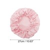 Unique Bargains Durable Double Layer Shower Cap Dark Pink 1 Pc - image 2 of 3