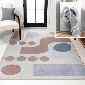 JONATHAN Y Riley Abstract Coastal Contemporary Machine-Washable Area Rug - 1 of 4