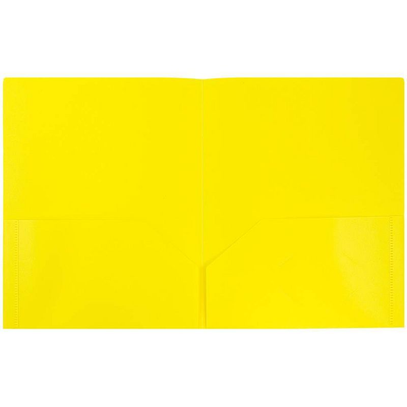JAM 6pk POP 2 Pocket School Presentation Plastic Folders Yellow, 3 of 7