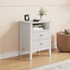 Heynemo Fluted 2 Drawer Dresser, Nightstand with Charging Station, Modern Chest of Drawers, Modern Wood Dresser with Spacious Storage, Tall End Table - 2 of 4