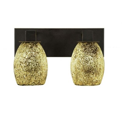 Toltec Lighting Apollo 2 - Light Vanity in  Dark Granite with 5" Gold Fusion Shade