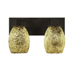 Toltec Lighting Apollo 2 - Light Vanity in  Dark Granite with 5" Gold Fusion Shade - 1 of 1