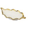 Classic Touch White Porcelain Leaf Dish Bowl with Gold Rim - 3 of 4