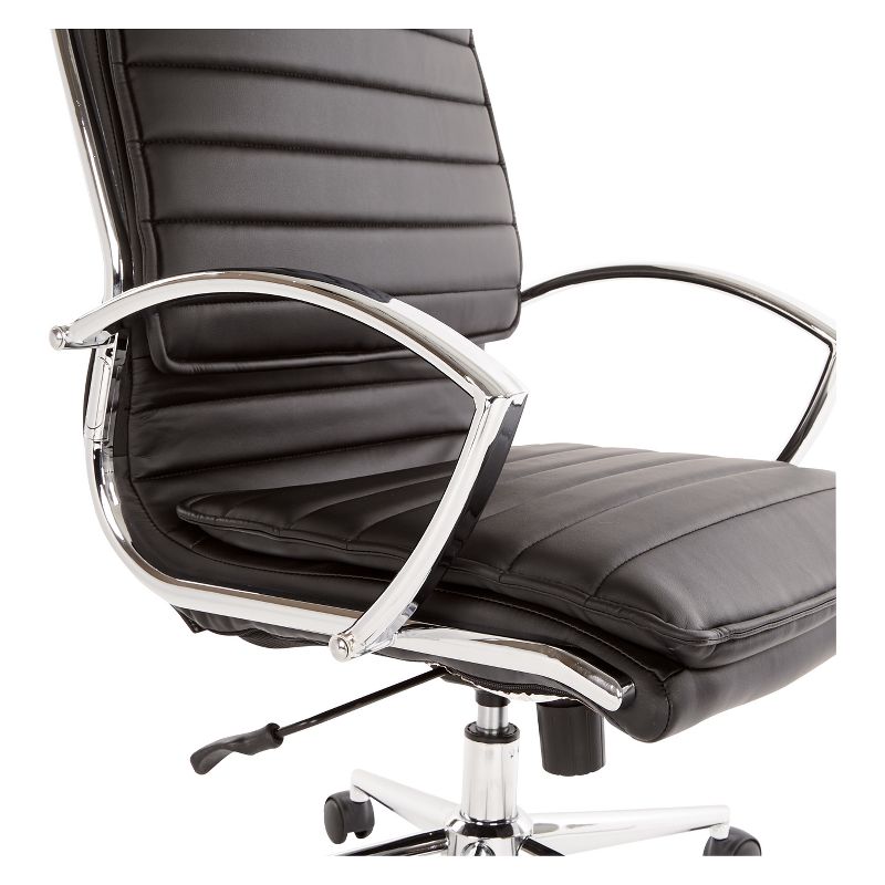 Mid Back Manager's Faux Leather Chair with Chrome Base - OSP Designs, 3 of 10