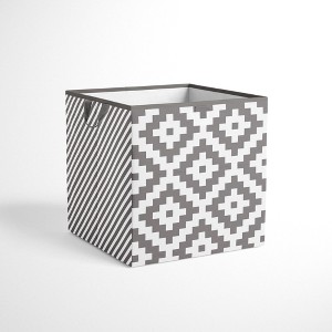Bacati - Love Gray/white Storage Box Small - 1 of 4