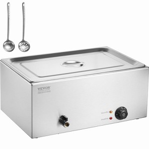 VEVOR Commercial Food Warmer, 1 x 19QT Electric Steam Table, 1200W Professional Countertop Stainless Steel Buffet Bain Marie - 1 of 4