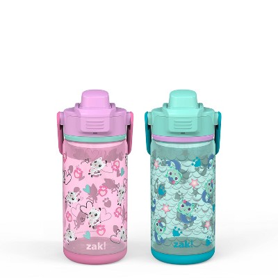 Zak Designs 2pc 16oz Antimicrobial Beacon Bottles with Straw