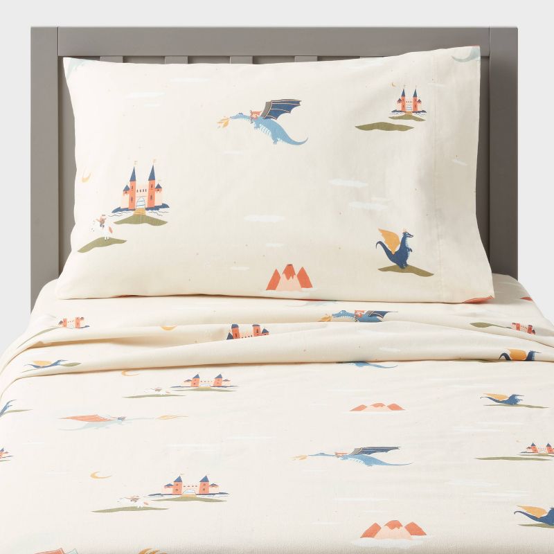 Dragon Cotton Kids' Sheet Set - Pillowfort™, 1 of 8