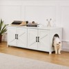 VEVOR Cat Litter Box Enclosure for 2 Cats, Litter Box Furniture Hidden with Double Rooms, Wooden Cat Box Cabinet, 47.2"L x 18.5"W x 19.7"H, White - 2 of 4