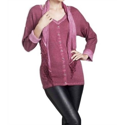 Women's Front-to-Back Top w/ Scarf - ANGEL