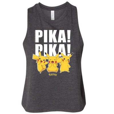 Women's Pokémon Pika! Pika! Graphic Racerback Tank - Heather Charcoal - Small
