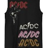 ACDC Random Placement Logos Crew Neck Sleeveless Adult Black Muscle Tank Top - 2 of 2