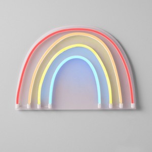 Rainbow Neon Kids' Wall Decor - Pillowfort™ - 1 of 4