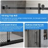 Shower Door, Frameless Shower Door - 76 x 60 Inch with 3/8''(10mm) Clear Tempered Glass, Brushed Nickel Finish for Bathroom - 3 of 4
