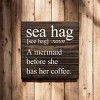 Slickblue Funny Mermaid Wood Sign, Routed Slot for Hanging, Wall or Shelf Decor, Rustic Look, 7x7 Size, Color Options - 3 of 3
