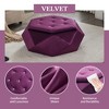 Lyngins Elegant Velvet Polygon Diamond Tufted Storage Ottoman, Multi-Functional Footrest & Seating, Multi-Use as Foot Stool, Entryway Bench, Bed Bench - 3 of 4