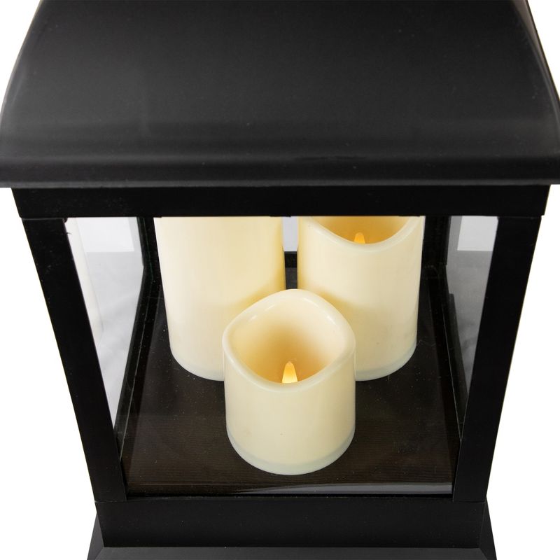 Northlight 20" Black Lantern with 3 Flameless LED Candles, 5 of 9