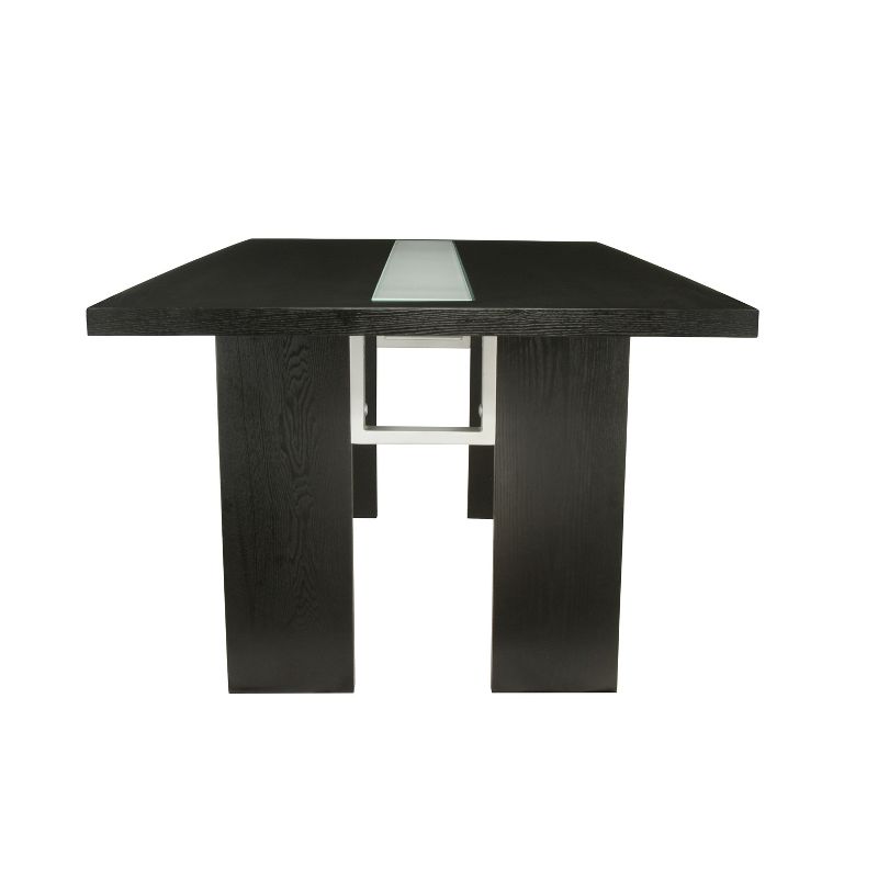 7pc Stevenson&#160;Glass Insert Open Shelf w/Led Lights Dining Table Set Black - HOMES: Inside + Out, 5 of 11