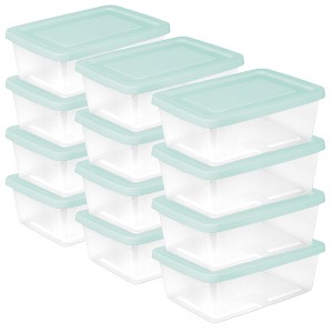 Sterilite 12Qt Storage Boxes, Clear Plastic Containers with Lid, Set of 12, Mint - 1 of 4
