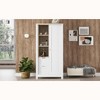 Bedroom Storage Wardrobe with Hanging Rods and 2 Drawers and Open Shelves,Sliding Door,White - 4 of 4