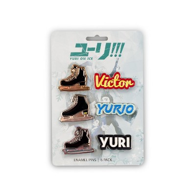 Just Funky Yuri On Ice Collectible Enamel Pin Set| 6 Pack Collector’s Edition