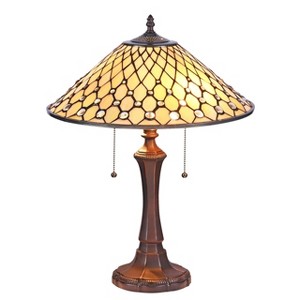 Chloe Lighting Fanny Tiffany-style Victorian 2 Light Table Lamp 16" Wide - 1 of 3