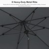 PURPLE LEAF Patio Umbrella Outdoor Table Umbrella Aluminum Frame Market Umbrella Sun Umbrella with 8 Sturdy Ribs - 3 of 4
