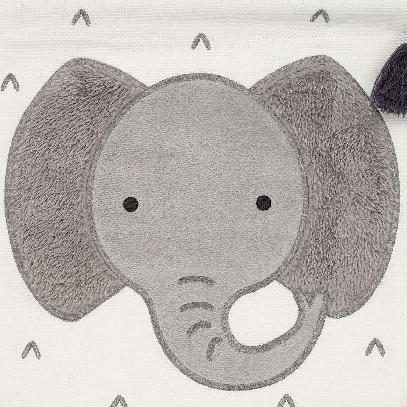 Lambs & Ivy Elephant Canvas Banner Nursery Wall Art / Wall Hanging - White/Gray, 2 of 5