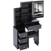 Okak Vanity Table with Drawers and Lights, 29.2" Small Size Left Bedside Cabinet Vanity Table, Extra Large Touch Control Sliding LED Mirror - 4 of 4
