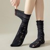 Alilang Lace Ankle Socks with Ruffle Cuff 6pk - Black - 4 of 4
