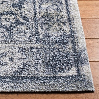 Navy and Sage Tufted Round Cotton Area Rug