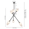 Rennnsan Drovenn 52"W 6-Light Unique Statement Sputnik Glass Industrial Dimmable Chandelier in Black - 3 of 4