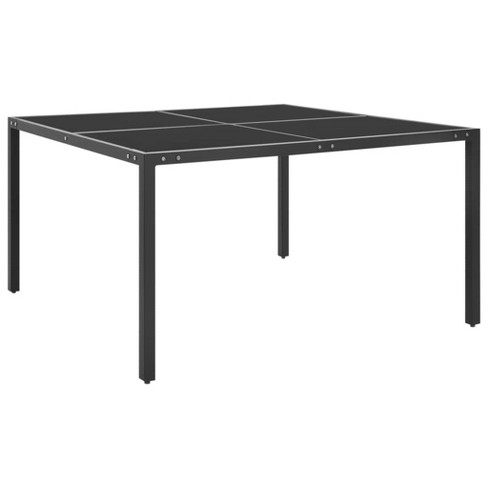 vidaXL Patio Table Anthracite 51.2 in.x51.2 in.x28.3 in. Steel and Glass - image 1 of 4