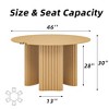 Wooakway 30"H Round Oak Wood Dining Table Kitchen Table Conference Table with Three Legs - 3 of 4