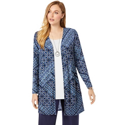 Jessica London Women's Plus Size Everyday Stretch Knit Open Front Cardigan