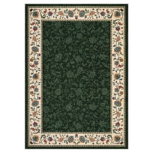 Washable Floral Print Geometric Bordered Rugs for Living Room, Ultra Thin Non Slip Retro Accent Large Carpet for Bedroom Dining Room - 1 of 4