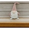 HomeRoots 29" Pink And White Fabric Christmas Standing Gnome Tabletop Sculpture - 2 of 4