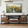 70 inch Industrial TV Stand for TVs up to 75", Entertainment Center with Storage Drawer & Cabinets, Rustic Brown Media Console for Living Room - 3 of 4
