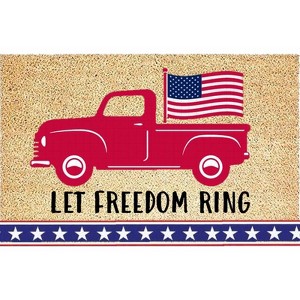 Rockport Premium Americana 18 in. W X 28 in. L Multi-Color Freedom Ring with Red Truck Coir Door Mat - 1 of 1