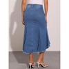 INSPIRE CHIC Women's Washed Denim High Waist Fishtail Pockets Casual Midi Skirt - 4 of 4