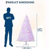 4.5/6/7.5/9ft Pre-Lit White Christmas Tree - Artificial Xmas Pine Tree,Holiday Party Decoration for Home,with 150 Warm White LED Lights,Foldable Base - 3 of 4