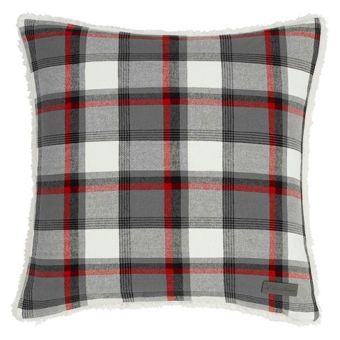 Red grey throw online pillows