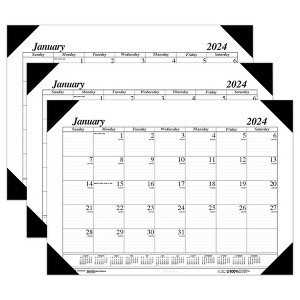 House of Doolittle Academic Economy Desk Pad, 12 Months, January-December, Pack of 3 - 1 of 3