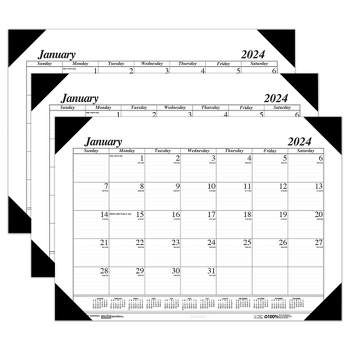 House of Doolittle Academic Economy Desk Pad, 12 Months, January-December, Pack of 3