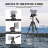 MaseiKar Basic Mini Desk Tripod for iPhone&Camera with 3 Way Pan Tilt Head,Handle&Remote,Metal Portable Table Top Video Phone Tripod with 1/4" Plate - 3 of 4
