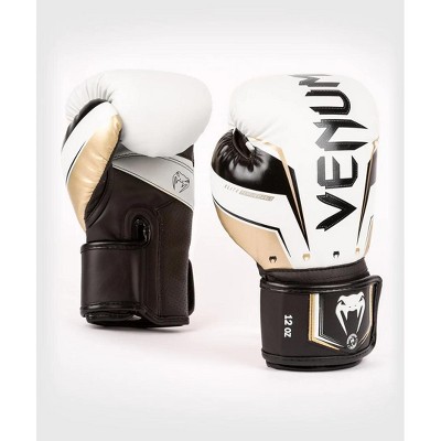 Venum Elite Evo Hook and Loop Boxing Gloves - Khaki/Silver