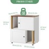 Litter Box Furniture Cabinet for 2 Cats - Hidden Wood Enclosure with Scratch Post & Mats, All-in-One Cat Washroom & Modern Farmhouse Side Table - 2 of 4